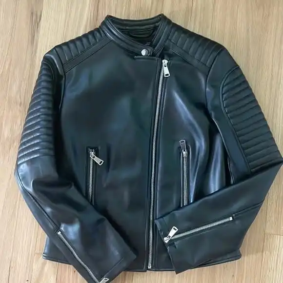 leather jacket zip